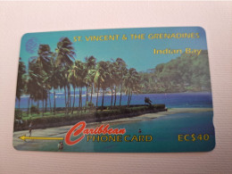 ST VINCENT & GRENADINES  GPT CARD   $ 40,- 142CSVA   INDIAN BAY            C&W    Fine Used  Card  **13521 ** - San Vicente Y Las Granadinas