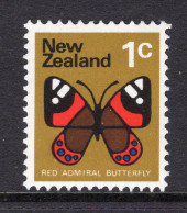 New Zealand 1973-76 Definitives - No Wmk. - 1c Red Admiral Butterfly MNH (SG 1008) - Ongebruikt