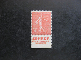 TB N° 199e, Neuf XX. Avec PUB Inférieure " SPHERE ". Le R De REPUBLIQUE A Une Seule Jambe.TB. - Unused Stamps