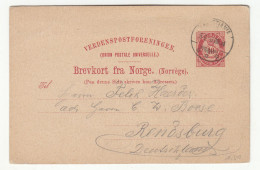 Norway Old UPU Postal Stationery Postcard Posted 1891 B230601 - Ganzsachen