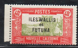 WALLIS AND FUTUNA ISLANDS 1930 1940 OVERPRINTED LANDSCAPE WITH CHIEF'S HOUSE 40c MNH - Neufs