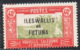 WALLIS AND FUTUNA ISLANDS 1930 1940 OVERPRINTED LANDSCAPE WITH CHIEF'S HOUSE 40c MH - Neufs