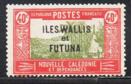 WALLIS AND FUTUNA ISLANDS 1930 1940 OVERPRINTED LANDSCAPE WITH CHIEF'S HOUSE 40c MH - Neufs