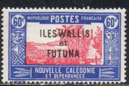 WALLIS AND FUTUNA ISLANDS 1930 1940 OVERPRINTED LANDSCAPE WITH CHIEF'S HOUSE 60c MH - Neufs