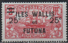 WALLIS AND FUTUNA ISLANDS 1924 1927 SURCHARGED NEW CALEDONIA 25c On 2fr MH - Neufs