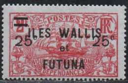 WALLIS AND FUTUNA ISLANDS 1924 1927 SURCHARGED NEW CALEDONIA 25c On 2fr MH - Neufs