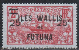 WALLIS AND FUTUNA ISLANDS 1924 1927 SURCHARGED NEW CALEDONIA 25c On 2fr MH - Neufs