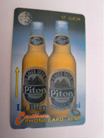 ST LUCIA    $ 20  CABLE & WIRELESS/ PITON BEER /  STL-10A  10CSLA     Fine Used Card ** 13526** - Santa Lucía