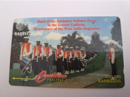 BARBADOS   $40-  Gpt Magnetic     BAR-16B  16CBDB  DEFENCE FORCE BAND    NEW  LOGO   Very Fine Used  Card  ** 13527 ** - Barbades