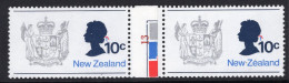 New Zealand 1973-76 Definitives - No Wmk. - Coil Pairs - 10c QEII & Arms - No. 13 - LHM - Ongebruikt