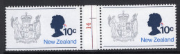 New Zealand 1973-76 Definitives - No Wmk. - Coil Pairs - 10c QEII & Arms - No. 14 - LHM - Neufs