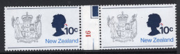 New Zealand 1973-76 Definitives - No Wmk. - Coil Pairs - 10c QEII & Arms - No. 16 - LHM - Ungebraucht