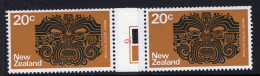 New Zealand 1973-76 Definitives - No Wmk. - Coil Pairs - 20c Maori Tattoo - No. 9 - LHM - Neufs