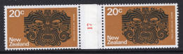 New Zealand 1973-76 Definitives - No Wmk. - Coil Pairs - 20c Maori Tattoo - No. 17 - LHM - Unused Stamps