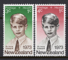 New Zealand 1973 Health - Prince Edward Set HM (SG 1031-1032) - Neufs