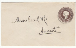 India Old QV 1A Postal Stationery Small Letter Cover Posted B230601 - Other & Unclassified