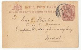 India Old KEVII 1/4A Postal Stationery Postcard Posted 1904 B230601 - 1902-11  Edward VII