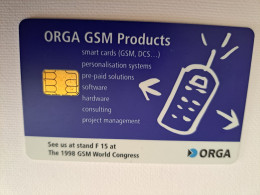 FRANCE/FRANKRIJK   SIM / GSM / WORLD CONGRESS 1998/ CANNES/ ORGA / LIMITED EDITION/   WITH CHIP     MINT  ** 13538 ** - Mobicartes: Móviles/SIM)