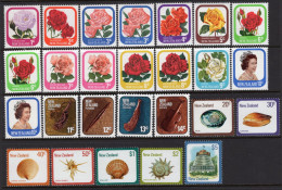 New Zealand 1975-81 Definitives - Roses, Shells, Maori Artefacts Set & Perf Varieties Set MNH/HM (SG 1086-1105) - Nuevos