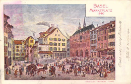 SUISSE - Basel - Marktplatz 1840 - Carte Postale Ancienne - Basilea