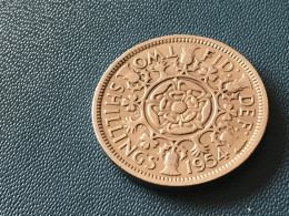 Münze Münzen Umlaufmünze Großbritannien 2 Shilling 1954 - J. 1 Florin / 2 Schillings