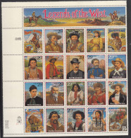 USA 1994 Legends Of The West, Mint Never Hinged Block - Unused Stamps