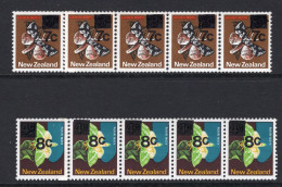 New Zealand 1977 Buttefly Coil Stamps Strip Join Set MNH (SG 1143-1144) - Neufs