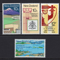 New Zealand 1978 Centenaries Set HM (SG 1160-1163) - Neufs