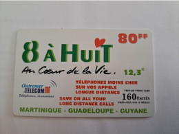 ST MARTIN  OUTREMER TELECOM / ANTF OT 012 / 80FF / 8A HUIT 1      PREPAID  ** 13547 ** - Antilles (Françaises)