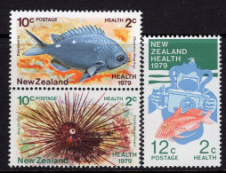 New Zealand 1979 Health - Marine Life Set HM (SG 1197-1199) - Nuevos