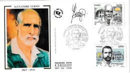 France Fdc 2013 Alexandre Yersin Signé Par Le Graveur - 2010-2019