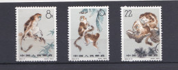 Chine 1963 La Série Complète 741 à 743, Monkeys Singe. 3 Timbres Neufs  Scan Recto Verso - Neufs