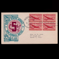 US.AIR MAIL.1946.6c.FIRS DAY ISSUE.SCOTT C32 - 1941-1950