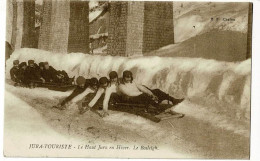 Jura-Touriste - Le Haut-Jura En Hiver - Le Bosleigh (2 équipes Dans Un Virage Au Pied D'un Viaduc) Circulé 1927 - Sports D'hiver