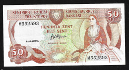 Cyprus  50 Sent 1.10.1988 ! - Cipro
