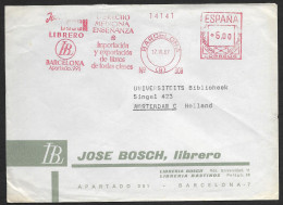 Espagne España EMA Cachet Rouge 1967 Librairie Bosch Barcelona Médecine Spain Bookseller Medicine Franking Meter - Machines à Affranchir (EMA)