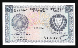 Cyprus  250 MIL 1.12.1980 UNC! Very Rare! - Chipre