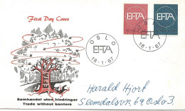 Norge Norway 1967  Removal Of Customs Barriers Between EFTA Countries, Mi 551 - 552, FDC - Cartas & Documentos