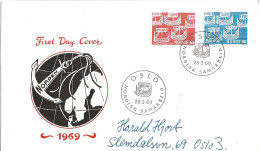 Norway 1969 Norden,  Centenary Of Cooperation Between Scandinavian Postal Administrations Mi 579-580 FDC - Covers & Documents