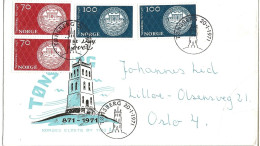 Norway Norge 1971 1100th Anniversary Of The City Of Tønsberg.  Mi 619 - 620 X 2  FDC - Cartas & Documentos