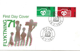 Norway Norge 1971 International Aid For Refugees.  Mi 623 - 624  FDC - Storia Postale