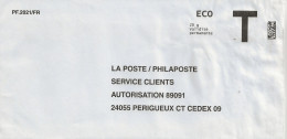 Lettre T, La Poste/Philaposte, Eco 20gr - Cards/T Return Covers