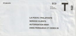 Lettre T, La Poste/Philaposte, Eco 20gr - Kaarten/Brieven Antwoorden T
