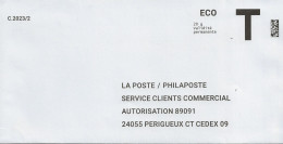 Lettre T, La Poste/Philaposte, Eco 20gr - Cards/T Return Covers