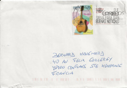 Lettre Avec Deux Timbres Instrument De Musique Et Que Este Sello (oblitération 16/11/2015) - Briefe U. Dokumente