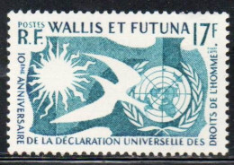 WALLIS AND FUTUNA ISLANDS 1968 HUMAN RIGHTS YEAR ISSUE 17fr MNH - Neufs