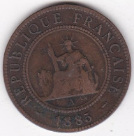 Indochine F Rançaise 1 Centième 1885 A , En Bronze, Lec# 37 - Indochina Francesa