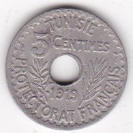 Protectorat Français 5 Centimes 1919 - AH 1338 , Cupro Nickel, Grand Module, Lec# 85 - Tunesië