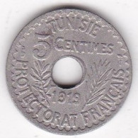 Protectorat Français 5 Centimes 1919 - AH 1338 , Cupro Nickel, Grand Module, Lec# 85 - Tunisia