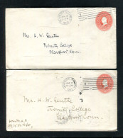 "USA" 1902, 2 Ganzsachenumschlaege Ex N.Y. Nach Hartford (13540) - 1901-20